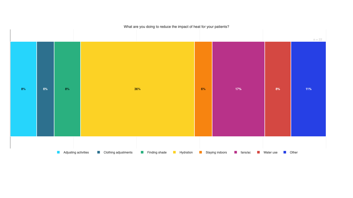 Caregivers rely on various strategies to attempt to mitigate heat
